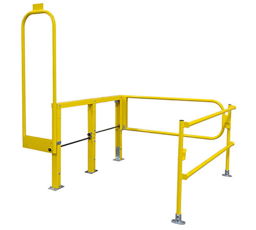 Yellow rail double safety gate with front gate open